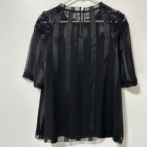 NWT Chico’s 0 Elegant Black Sheer Women's Top